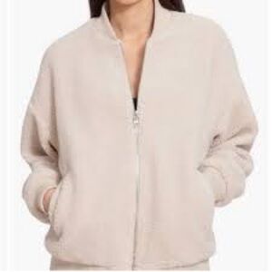 Avec Les Filles Cream Teddy Bomber Jacket - Size Medium